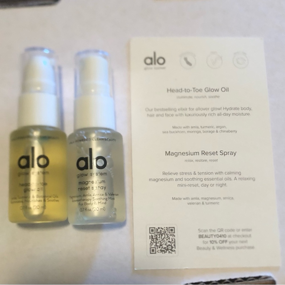 NEW SET ALO GLOW OIL - MAGNESIUM RESET SPRAY 0.7 fl. Oz.